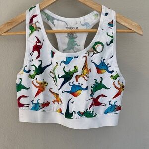 TomboyX Racerback Dinosaur Print Soft Bra